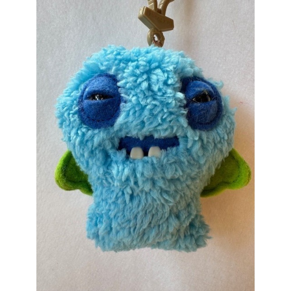 Mini Fuggler Plush Clip-On Keyring COD FATHER BLUE FISH Ugly Silly Keychain Gift